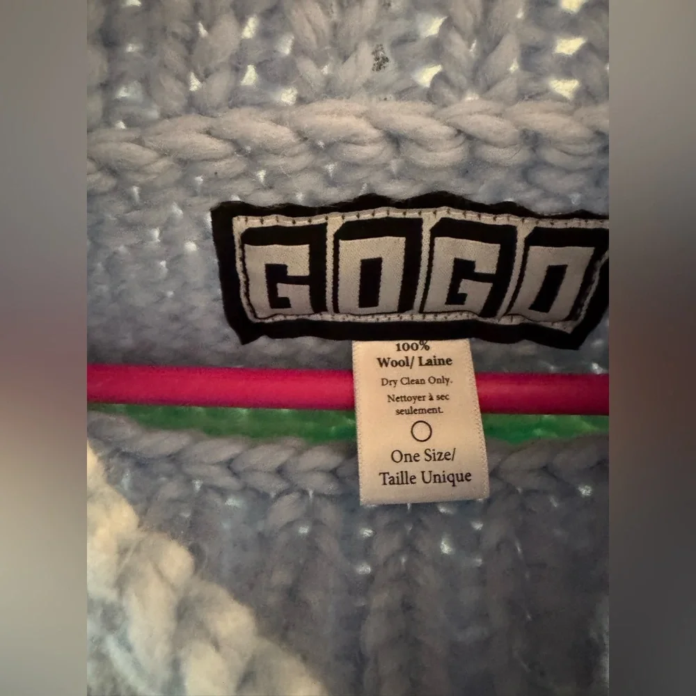 NIB Women’s O/S GOGO Sweaters Stripe Pullover Opal/Blue Bird/Snow - Picture 5 of 11